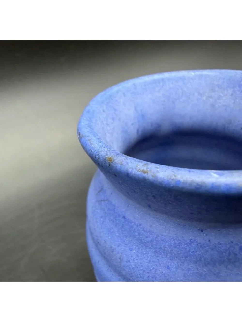 Niloak Vase Blue Ribbed Matte Pottery Beehive Arts and Crafts Mission Style